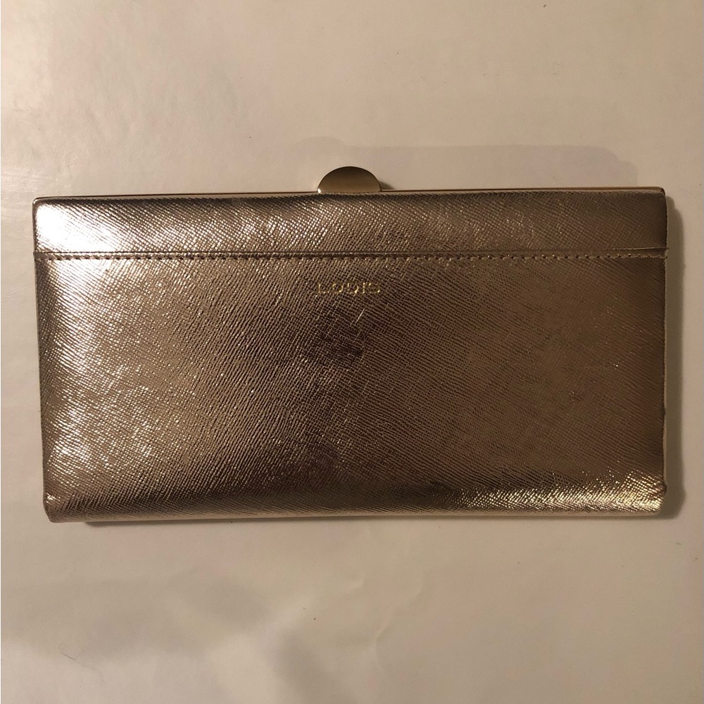 Lodis Metallic Gold Clutch